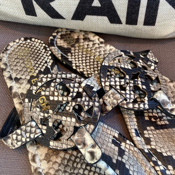 Tory Burch Miller Snakeskin Sandals 9.5 - Picture 2 of 9